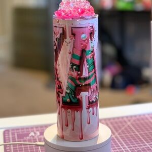 Pink and Green Artistic Tumbler